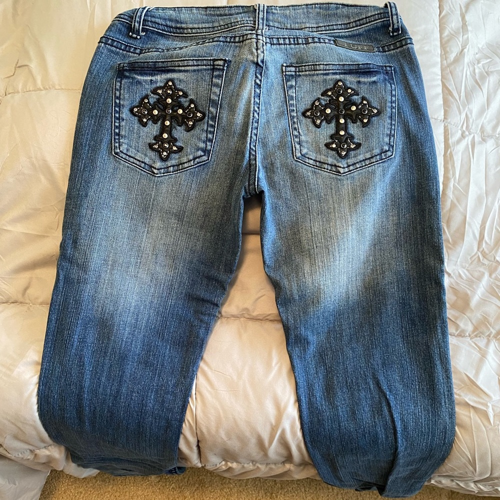 Cowgirl Tuff Studded Black Cross Jean W27 L36